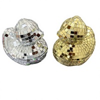Ornement en verre en forme de canard miroir, décoration animale faite à la main, style disco, décoration d'intérieur, décoration de fête de mariage