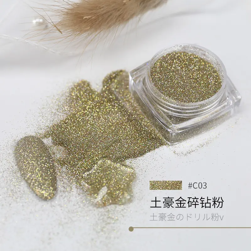 Bulk Polyester KG Solvent Resistant Glitters Diamond Holographic reflective nail Glitter Powder