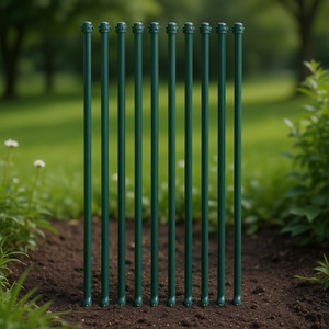 Pali da Giardino in Metallo Verde, 10 Pezzi, 39,4 Pollici, Forniture da Giardino Premium - Product Image 2