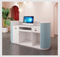 Comptoir de réception moderne, écologique et durable, personnalisable en couleur, petit format, avec logo sur mesure pour bureaux et comptoirs de magasins de détail