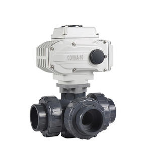 Quick-Install Double Union Ball Valve IoT <b>Remote</b> Control UPVC Electric Two-Way Plastic Ball Valve for Water Manual Power - Product Image 1