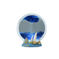 Peinture dynamique 3D en verre acrylique LED, style sablier, moderne et minimaliste, bleu/violet/doré, pour la nuit, vente en gros directe usine