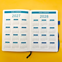 Agenda/Journal en cuir A5 personnalisé 2026-2027 avec reliure cousue et design de pages intérieures sur mesure