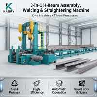 Soluciones de Torno 3 en 1 Automático para Soldadura y Enderezamiento de Vigas en H para la Fabricación de Estructuras de Acero Personalizadas (Marca KASRY)