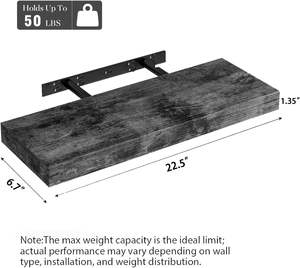 Ensemble de 3 étagères flottantes en bois massif de style farmhouse, étagères murales blanches pour la salle de bain, à placer au-dessus des toilettes - Product Image 5
