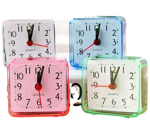 Gezichta Đồng hồ báo thức vuông Nhựa di động bảng đồng hồ Pin hoạt động giường đồng hồ cho sinh viên người lớn buổi sáng cuộc gọi (màu xanh lá cây)