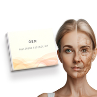 Kit de Soin Visage Anti-Âge et Anti-Rides Marque Blanche OEM, Sérum Raffermissant à la Fullerène et Peptides de Collagène