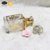 Flacon de parfum décoratif en cristal à motif de fleurs dorées de 150 ml