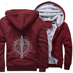 Veste à capuche en polaire épaisse pour homme Fitspi Vikings <span class=keywords><strong>Legend</strong></span>, veste zippée d'hiver, sweat-shirt à capuche, vêtements d'extérieur - Product Image 2