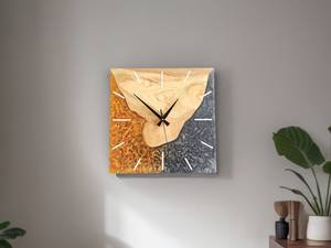 Reloj de Pared Artístico de Resina y Madera, Hecho a Mano, Duradero, Elegante, Funcional, Estilizado y Decorativo, Perfecto para Sala de Estar o Dormitorio - Product Image 5
