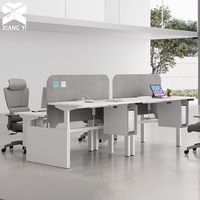 Poste de travail électrique moderne, bureau relevable pour 2 à 4 personnes, table de bureau électrique modulaire, cloisons de bureau en bois