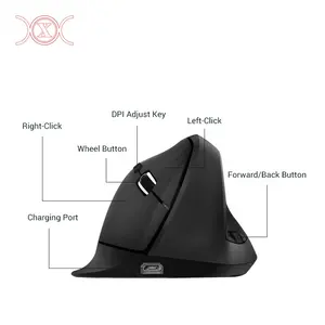 2.4G Wireless Right Handed PC Mouse USB Wireless Vertical Mouse Charging Functional Mice For Gaming Laptop Desktop