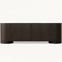 Meuble de salon contemporain en chêne, armoire de luxe intérieure, buffet distinctif à 6 portes en bois massif