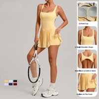 Robe de tennis une pièce, vêtements de tennis, volley-ball et sports de terrain, mini-robe de pickleball avec poche et short intégré
