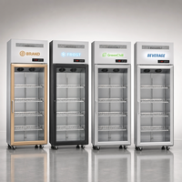 Réfrigérateur commercial vertical pour boissons avec porte vitrée et éclairage LED pour magasins de proximité et bars