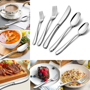 Tùy chỉnh màu sắc máy rửa chén an toàn bạc 5 cái Set mỏng xử lý Flatware Châu Âu mạ vàng thiết lập dao kéo - Product Image 3