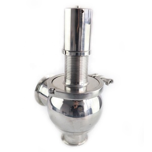 Válvula de seguridad de vapor de acero inoxidable higiénica de grado alimenticio sanitario <span class=keywords><strong>CHYNA</strong></span> PN10 abrazadera soldadura SMS DIN 3A RJT válvula de seguridad de ángulo de unión - Product Image 1