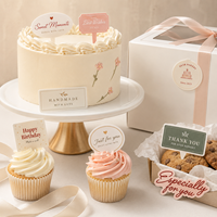 Cartes décoratives pour gâteaux de boulangerie, étiquettes de gâteau de formes variées pour anniversaire, remerciement et décoration de desserts