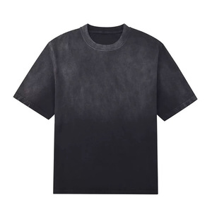 เสื้อยืดคอตตอน 100% 250 กรัม ลายไล่เฉดสี ซักแบบสเปรย์ ล้างสีแบบแอซิดวอช ทรงดิสเทรส คอกลม โอเวอร์ไซส์ แขนสั้น สไตล์ลำลอง สำหรับผู้ชาย - Product Image 2