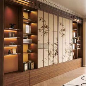 Nouvelle bibliothèque de rangement de style chinois, structure stable, armoire de salon, armoire de couloir, meubles sur mesure - Product Image 3