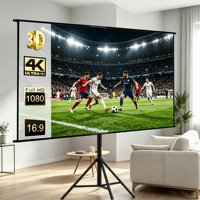Écran de projection pliable Topleo avec trépied, écran de projection portable avec support, écran de projection au sol en tissu