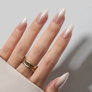 Uñas Postizas de Lujo con Diseño Dorado 3D, con Pegamento, Uñas de Gel Suave Almendradas, Hechas a Mano, Personalizadas, para San Valentín, Proveedor de Uñas Postizas - Product Image 2