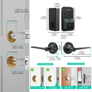 กุญแจล็อคประตูแบบไร้กุญแจ Ecurity ผลิตจากโลหะผสมสังกะสี พร้อมระบบสแกนเส้นเลือดฝ่ามือ  ระบบ Deadbolt  วัสดุอะลูมิเนียม ป้องกันการแอบดู  รหัสผ่านอัจฉริยะ สีดำ - Product Image 6