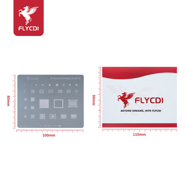 FLYCDI Middle Layer Motherboard Repair Tool Steel Tin Mesh BGA Reballing Stencil for IP 6/7/8/X/XS/11/12/13/14/15/Pro/PM