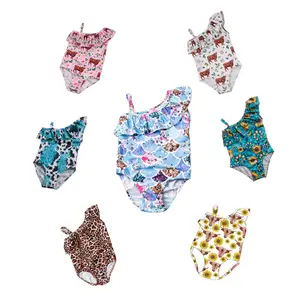 Hot Sale Boutique Girl Swimwear Single Shoulder Strap Quick drying Breathable Fabric Sandbeach