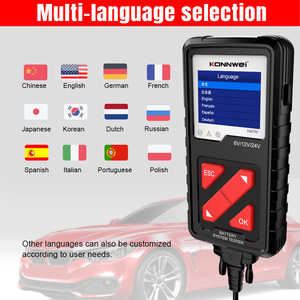 Konnwei เครื่องวิเคราะห์แบตเตอรี่ตะกั่วกรด6V 12V 24V เครื่องทดสอบแบตเตอรี่อัจฉริยะสำหรับต้านทานแรงดันไฟฟ้า CCA Soh - Product Image 6