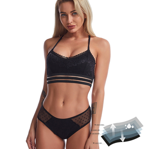 Ropa interior Sexy de encaje a prueba de fugas de 4 capas de cintura baja para mujer, venta al por mayor, Bikinis, pantalones fisiológicos para niñas para la menstruación - Product Image 1