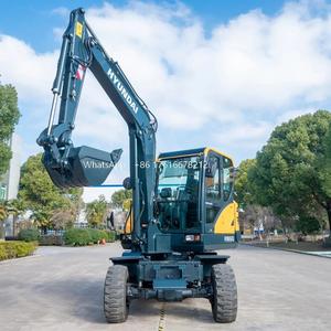 Mini-excavatrice sur roues Hyundai HW60 fabriquée en Chine avec moteur Cummins, pompe hydraulique et engrenages - Équipement de construction à haute efficacité - Product Image 2