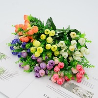 15-koppige Stervormige Rozen Kunstbloemenarrangement Kunstbloemenboeket voor Bruiloftdecoratie