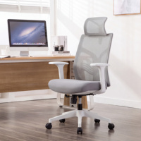 Chaise de bureau ergonomique BOKE moderne avec dossier en maille, chaise de travail pivotante à 3 niveaux de réglage avec support lombaire réglable