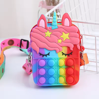 Nouveau Style licorne porte-monnaie décompression mignon multicolore jouet enfants sac à bandoulière réglable coloré bandoulière