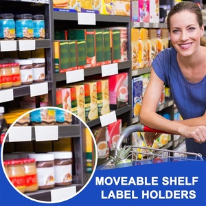 12 supports d'étiquettes mobiles en acrylique pour <span class=keywords><strong>bibliothèque</strong></span>, marqueurs de présentation transparents 5" x 3", étiquettes de vente au détail pour bureau - Product Image 5