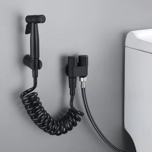 Pulverizador de bidé de mano <span class=keywords><strong>para</strong></span> rociador de inodoro Control de presión de agua ajustable con <span class=keywords><strong>manguera</strong></span> de resorte retráctil de bidé <span class=keywords><strong>para</strong></span> lavado femenino - Product Image 3