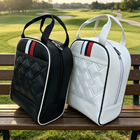 Sac à chaussures en cuir PU personnalisé populaire avec fermeture éclair souple, sac de voyage portable pour le golf