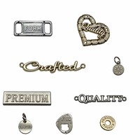 Étiquettes de sac en métal écologiques et tendance avec logo personnalisé, accessoires de sac à main, quincaillerie de bagage, plaques nominatives personnalisées à motif lettres