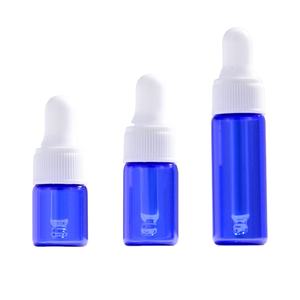 Mini Botella de Vidrio Azul con Gotero, 1ml 2ml 3ml 4ml, Envase para Muestras Cosméticas - Product Image 1