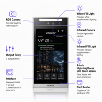 Système de contrôle d'accès biométrique Feocey FCV5006 Android 11 avec reconnaissance faciale, interphone vidéo et support SAAS pour le contrôle d'accès