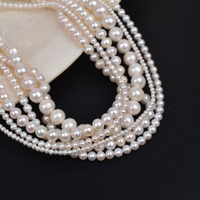Perles d'eau douce naturelles semi-rondes 2-10mm, surface propre, matériau pour chaîne de pull, semi-finies, en vrac, pour bijoux féminins