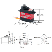 Moteur servo numérique à engrenages métalliques de haute précision GDW DS051MG 9G pour voiture RC, bateau, avion, hélicoptère, robot, projets de bricolage