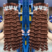 Prix de gros 100g Lot de mèches de cheveux humains à tresser, Ondulation profonde, Cheveux bouclés en vrac pour tresses bohèmes