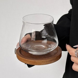 Westgreen retrò caffetteria trasparente tazza di vetro con cuscino in legno <span class=keywords><strong>Latte</strong></span> Tumbling infrew <span class=keywords><strong>freddo</strong></span> ghiaccio tazza di caffè americano - Product Image 4