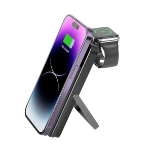 Batterie externe magnétique 10000 mAh OEM ODM, charge rapide 27W, chargeur sans fil 15W, chargeur de montre 5W avec Type-C intégré, directement de l'usine - Product Image 2