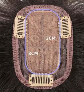 Parche de Cabello Brasileño Natural para Mujer, con Flequillo Recto, Cosido a Mano, de Una Pieza, Invisible y Sin Costuras - Product Image 5