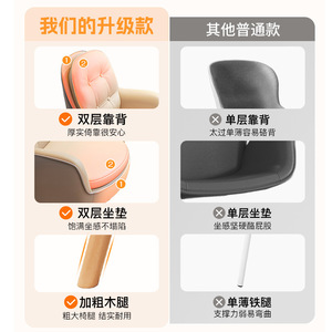 Office Chair With Swivel Function Beige Upholstered Seat Wooden Legs For Home Office Use - Product Image 4