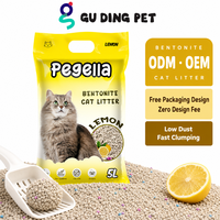 Litière pour chats en bentonite globulaire parfumée, agglomérante, faible poussière, contrôle des odeurs, non toxique, vente en gros 5L, sable d'argile