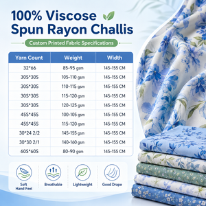 Tessuto in Rayon di Alta Qualità con Stampa Floreale Digitale 3D, Morbido, Elastico e Traspirante, <span class=keywords><strong>Viscosa</strong></span> 30S 40S per <span class=keywords><strong>Camicette</strong></span> e Top da Donna, OEM - Product Image 5